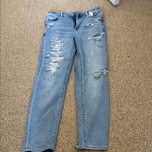 Distressed Blue Jeans size 2 American Eagle